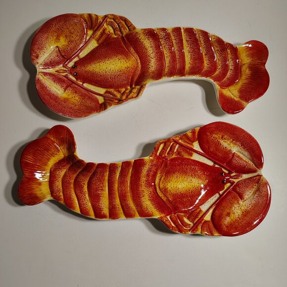 Fitz & Floyd Coastal Critters RETIRED Lobster Dishes Set of Two Nautical Crab - Picture 3 of 12